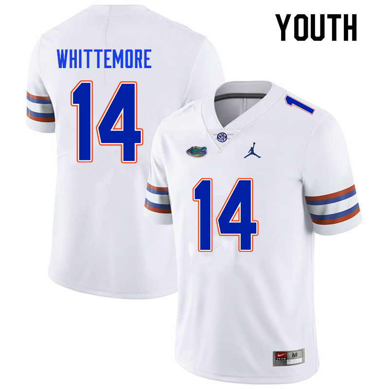 Youth #14 Trent Whittemore Florida Gators College Football Jerseys Sale-White - Click Image to Close